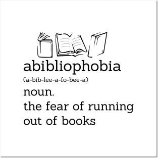 Funny Book Lover Library Tee Abibliophobia Definition Posters and Art